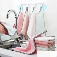 Cleaning Cloths Kitchen Daily Dish Towel Cleaning Cloths Rag Nonstick Oil Thickened Table Cloth Absorbent Scouring Pad 63 Drop Deliv Dhzpd