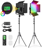 RGB LED Video Light Pography Lighting Remote Control 600SMD Highlight Lamp Beads 2600K10000K US PlugEU Adapter For YouTube