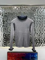 Brand Women's T-Shirt designer design Autumn and winter 22 new semi high collar knit bottoming top collar cuffs wool panel design slim