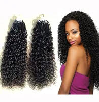 High Grade Loop Micro Ring Hair Extensions 100 Virgin Remy Human Hair Curly Nano Natural Black 100G 100s Factory Direct s