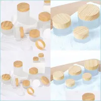 Packing Bottles Frosting Glass Wax Jar Wood Grain Er Waxs Container Face Cream Separate Bottling Toiletries Cosmetic Jars 2 7Yc E2 D Dh8Jq
