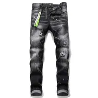 Fashion jeans for man designer black mens pants Distressed Ripped Biker Slim Fit Motorcycle Denim For Men sclothes667 blueberry11
