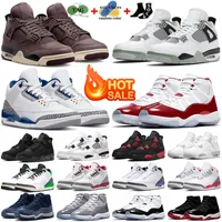 Jumpman Retro 3 4 11 Basketball Shoes 3s 4s 11s Sneakers Varsity Red Thunder Wizards Midnight Navy Seafoam Violet Ore UNC Black Cat Men Women Outdoor Sports Trainers
