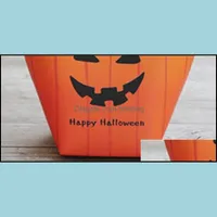 Brilhão de presente caixas de presente Wrap Halloween Orange Terror Human Head Packing Candy Box Bag Portable Mini Number Paper PouchFactory Direct Se Dhdxk