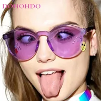 Sunglasses DOHOHDO 2023 Rimless Women Fashion Round Ocean Candy Lens Shades Female Sun Glasses Girls Gafas De Sol UV400