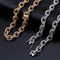 Chains 12MM Iced Out For Men Cuban Link Necklace Luxury Micro Paved Chain Hip Hop Jewelry