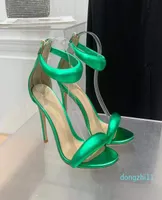 new Gianvito Rossi 105cm stiletto Heels Sandals Dress shoes heel for women summer luxury designer Sandals green Metallic leather 8170682