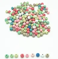 500pcslot 12 mm runde farbenfrohe nat￼rliche Holzperlen f￼r DIY Crafts Baby Childrens Juwel, die gemischte Farbe losen Abstandshalter Holz bea5705596 machen