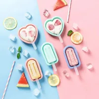 Baking Moulds Silicone Ice Cream Makers Mold Home Kitchen Accessories Lovely Heart And Half Ellipse Shape DIY Mould