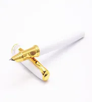 Whole Hero 7023 White Round pen body Business office Gold fine nib Fountain Pen New5001299