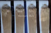 Lummy Micro Ring Loop Beads Remy Human Hair Extensions 18Quot26Quot 1GS 100SPACK 613 BLEACHブロンドシルクストレート8605750