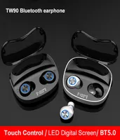 TWS original TW 90 50 Bluetooth headset 3D stereo music LED display wirelessheadset waterproof touch sports earbuds8089925
