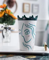 Authentieke Starbucks Mermaid Goddess Crown Coffee Cup 2018 Jubileum Wit dubbele keramische mok 355 ml met Golden Cover2892