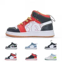 New Kids 1 basketball shoes 1s Mid Mocha Trainers Edge Lucid Green High Light Smoke MidMetallic Gold Obsidian Multicolor Small Big Boy Girl Toddlers Sneakers Infant