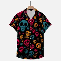 T Shirt Men's Summer Casual Short Sleeve Halloween Skull 3d Print Hip Hop Shirts Plus Size