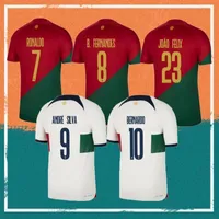 Portugal 2022-23 Thai Quality Soccer Jersey 7 Cristiano Ronaldo 8 Bruno Fernandes 11 Joao Felix 15 Rafael Leao 22 Diogo Costa 20 Joao Cancelo 5 Raphael Guerreiro