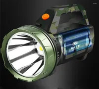 懐中電灯トーチスーパーブライト充電可能な屋外マルチファンクションP1000 LEDロングレンジスポットライトバッテリーディスプレイCob Light781598
