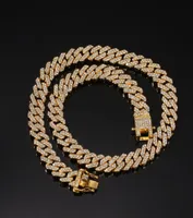 Hip Hop Bling łańcuchy Naszyjki Mężczyźni pełna diamentowa biżuteria mrożona w oświadczeniu Naszyjnik Złote Srebrne Miami Cuban Link Prezent Świąteczny O17954498
