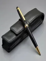 Promotion Msk163 Matte Black Ballpoint pen Roller Ball pens School Office supplies with Serial Number and Leather Case Packaging6577369