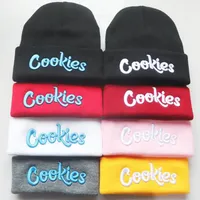 Trendy Men Women Knitted Hat Fashion Letter Cookies Pattern Embroidery Ski Warm Winter Beanie Skullies Cap 15 Colors