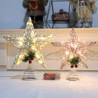 Christmas Decorations Sparkling Tree Topper Iron Star For Home Xmas Ornaments Navidad Year 2023 Natal Noel