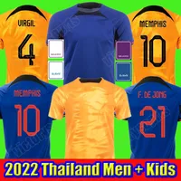 2022 Memphis Soccer Jerseys Copa del Mundo de Jong Holland de Ligt Wijnaldum Van Dijk 22 23 Camisa de fútbol Men Kits Kit Dumfries Maillot Camiseta Camisa Futebol
