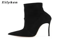 Eilyken 2021 Autumn Winter Women Boots Stretch Fabric Thin Heels Boots Fashion Ankle Boots High Heels Shoes Woman Sapatos Y09142579225