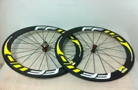 FFwD Road Yellow 60mm Wheels tubular carbon road bike bicycle wheels 23mm Wider Carbon Fiber Wheels3167313