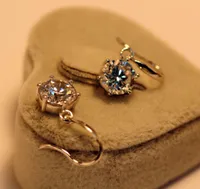 No Allergic 2CTPiece Solitaire Earrings Dangle Synthetic Diamond Round Drop Earrings for Women Wedding Jewelry Sterling 925 Silve7552434