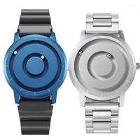 Wristwatches Innovative Trend Men Women Wristwatch Steel Ball All Metal Men's Fashion Sports Quartz Watch Blue Tiktok