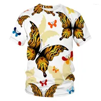 Men's T Shirts Summer Cute And Interesting Butterfly Picture 3D Printing T-shirts Fashion Casual All-match Shirt Men Everyday Tee Tops