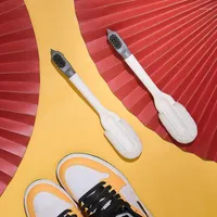 Armazenamento de roupas 3 Limpeza de escova de sapatos laterais com tábua longa Cleaner Foot Sapatos de couro de bota Plástico Ferramenta de suprimentos domésticos