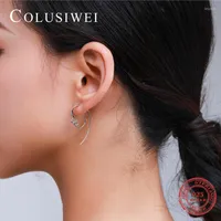 Hoop Earrings Colusiwei Gold Color 925 Sterling Silver Special Girl Face Earring For Women Lady Geometric Hip-Hop Party Jewelry