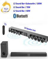 AMOI L3L2 Bluetooth Sound Bar Wall Hanging Pure Wood TV Speaker Subwoofer 3D Surround Sound Home Theater 10 Horn Integrate5862568