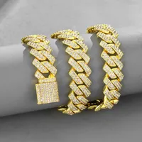 Chains Beautiful Hip Hop 15mm Alloy Micro Inlaid With Zircons Cuban Necklace For Men And Women Bracelet
