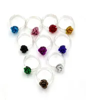 200 pezzi Mix Color Color Flower Rose Fresh Band Rings RICASIBILE Accessori fai -da -te Girl Gift6879990
