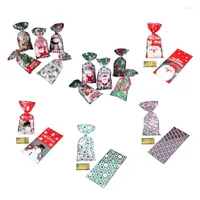 Christmas Decorations Merry Candy Bag With Twisted Ties Set Packaging Pouch Supplies For Kids Birthday Festival Party Favor Packag