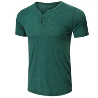 Men's Polos Summer Short Sleeve Tees Cotton Breathable Solid Casual Tops Fashion T-shirts