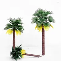 Decorative Flowers Artificial Plastic Tropical Palm Tree Leaves Decoration Cake Topper Mini Model Simulated Coconut Home Pography Tools
