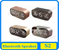 AS2 Bluetooth Speaker Wireless LED Display Digital Alarm Clock Subwoofer Stereo Loudspeaker Support FM RadioAUXinTF Card Mirror2569779