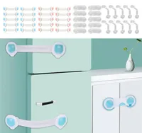 10x Safety Strap Locks Child Baby Locks for Cabinets Drawers Toilet Fridge Easy to Install No Drilling Required