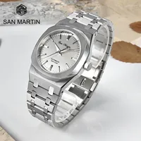 Wristwatches San Martin 38.5mm Retro Classic Watches Sapphire Crystal Glass Stainless Steel Automatic Mechanical 10Bar Men Watch