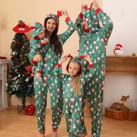 Men's Sleepwear Family Christmas Pajamas Set Santa Claus Print Mother Daughter Father Son Outfits Hooded Nightwear Festival Homewear 221124
