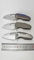 Selling Custom Sigil Folding Knife M390Damascus Blade Titanium Handles Pocket EDC Knives Tactical Camping Hunting Surviv3197464