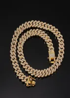 Collane delle catene di bling hip hop uomini di gioielli a diamante full golclace out oro oro argento mimi link cubano regalo di Natale o13714387