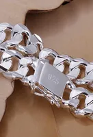 Bracelet Pulsera de primera ley para hombre y mujer brazalete plata esterlina 925 color fino 10MM cuadrado1889459