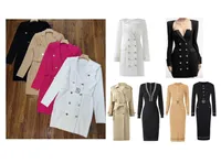 Damen Strick Tees Klassische Luxus-Designer-Models Multi-Styles V-Ausschnitt sexy Kleid Kaki Windbreaker Elegantes B￼ro formelles Anzugsb￼ro-Lady-Kleidung S-XL