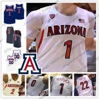Özel Arizona Wildcats Basketbol Kırmızı lacivert Beyaz 0 Josh Green 1 Nico Mannion 22 Zeke Nnaji Erkekler Gençlik Çocuk Jersey 4xl