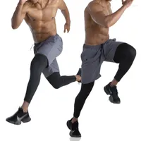 سراويل الرجال تصميم الرجال للياقة البدنية ممارسة الضيقة وهمية قطعتين