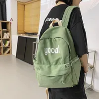 Backpack Unisex Retro Women Korean Style Washed Canvas Female Handbag Travel Rucksack Teenagers Student Schoolbag